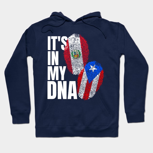 Peruvian And Puerto Rican DNA Flag Heritage Gift Hoodie by Just Rep It!!